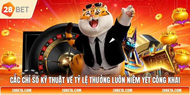 Các chỉ số kỹ thuật về tỷ lệ thưởng luôn niêm yết công khai